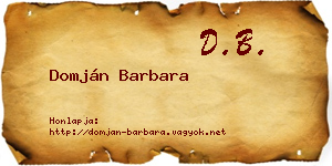 Domján Barbara névjegykártya