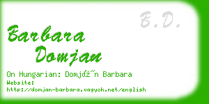 barbara domjan business card